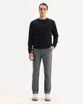 Rare Rabbit Men's Ital Grey Viscose Blend Plain Regular Fit Trouser