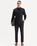 Rare Rabbit Men's Nimb Dark Maroon Polyester Fabric Drawstring And Button Closure Regular Fit Solid Trousers
