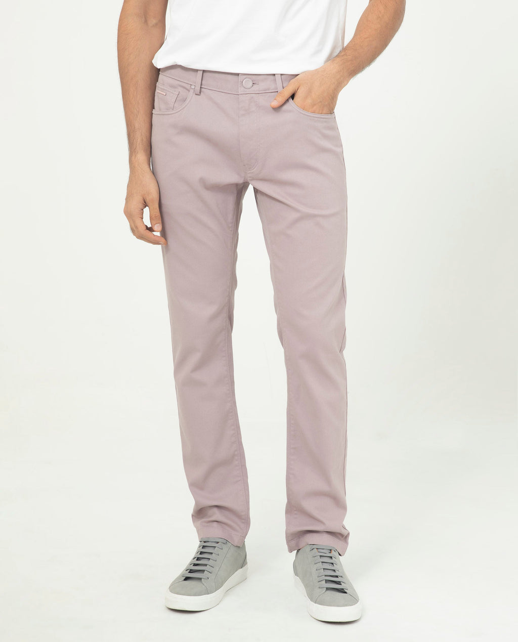 Rare Rabbit Men's Poke-2 Dusky Purple Cotton Plain Regular Fit Trouser