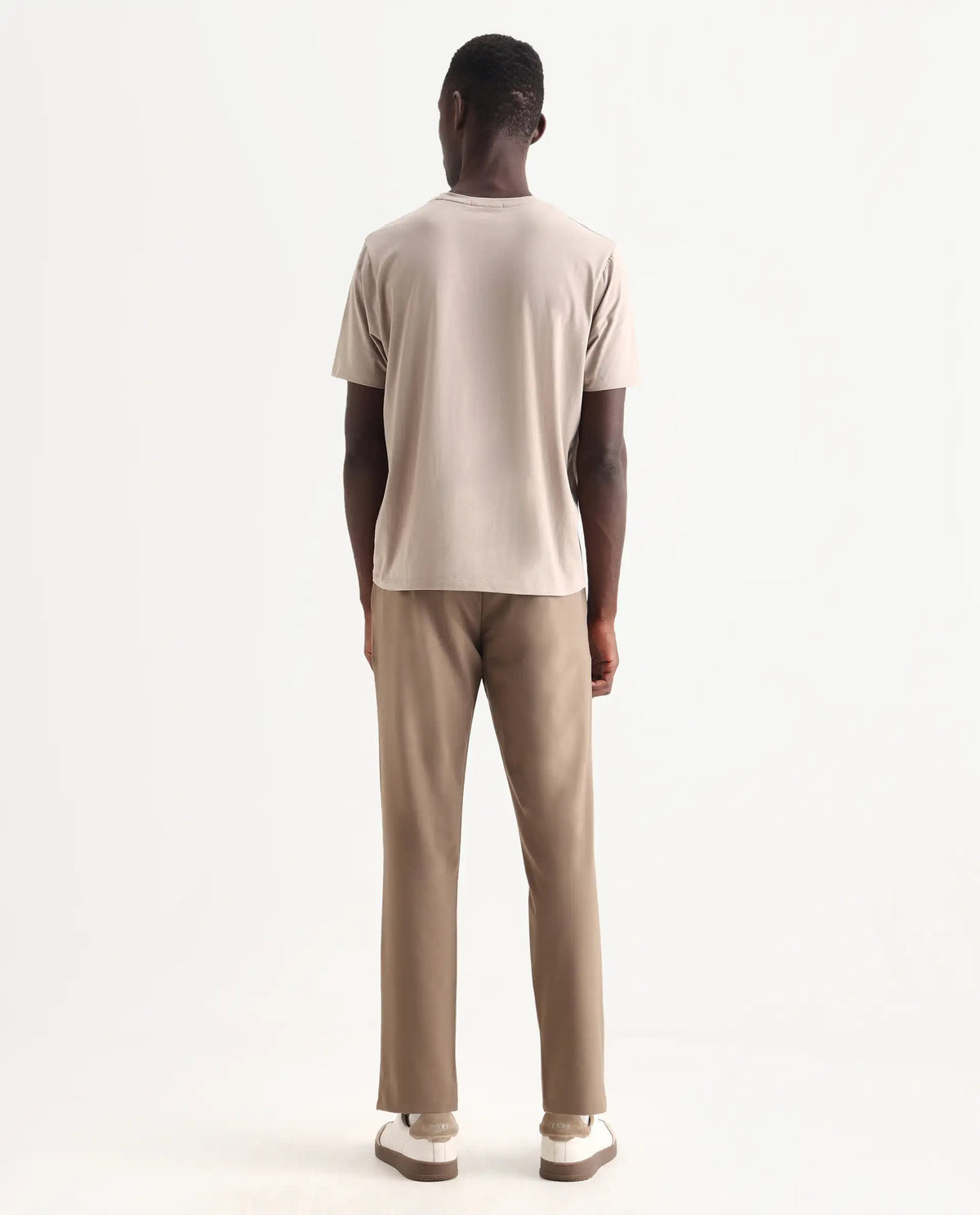 Rare Rabbit Men's Travel-25 Khaki Polyester Blend Plain Regular Fit Trouser