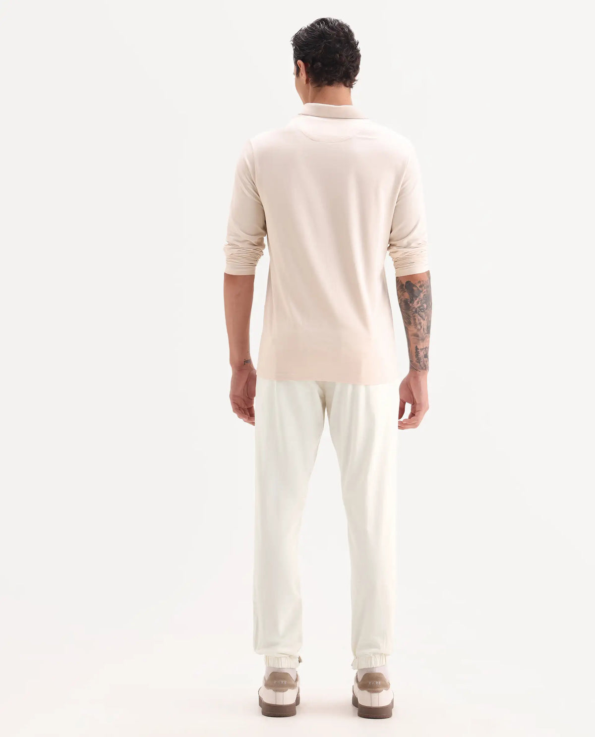 Rare Rabbit Men's Zade White Linen Blend Plain Regular Fit Trouser