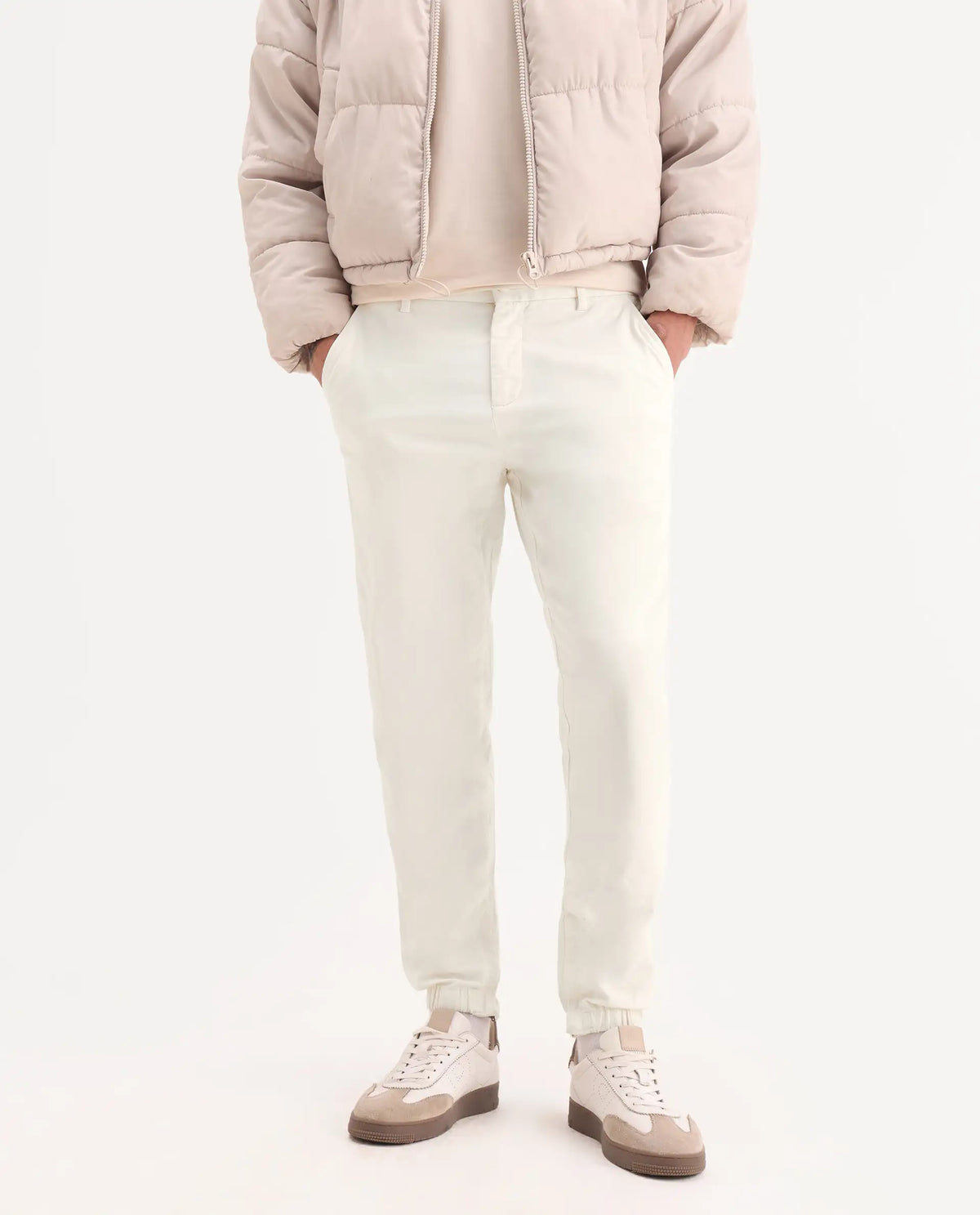 Rare Rabbit Men's Zade White Linen Blend Plain Regular Fit Trouser